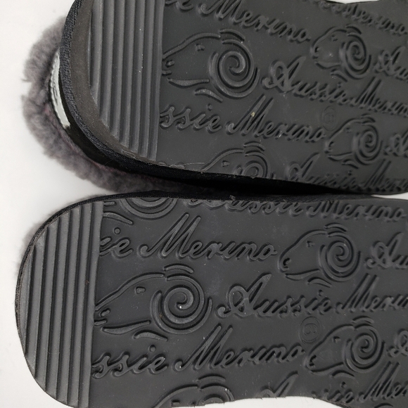 Aussie Merino Wool Albury Black Suede Pull On Boots Sz 6M Cozy-Warm In-out Wear - Picture 7 of 9